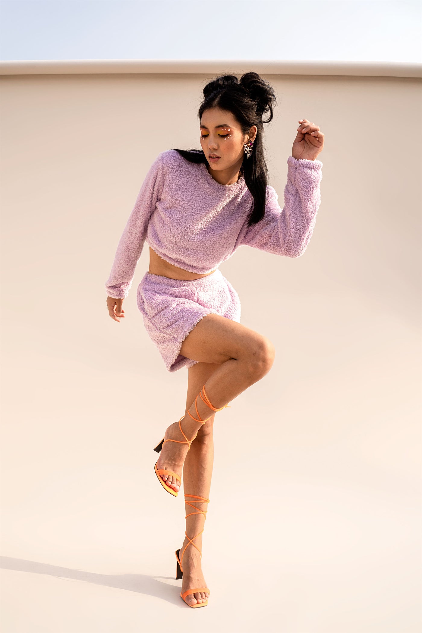 Faux Shearling Short & Crop Cozy Co ord Set