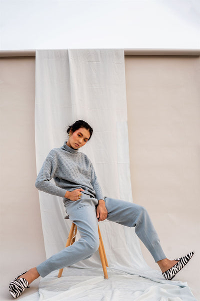 Cable Knit Cardigan & Pants Set