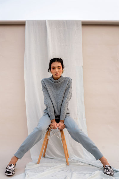Cable Knit Cardigan & Pants Set
