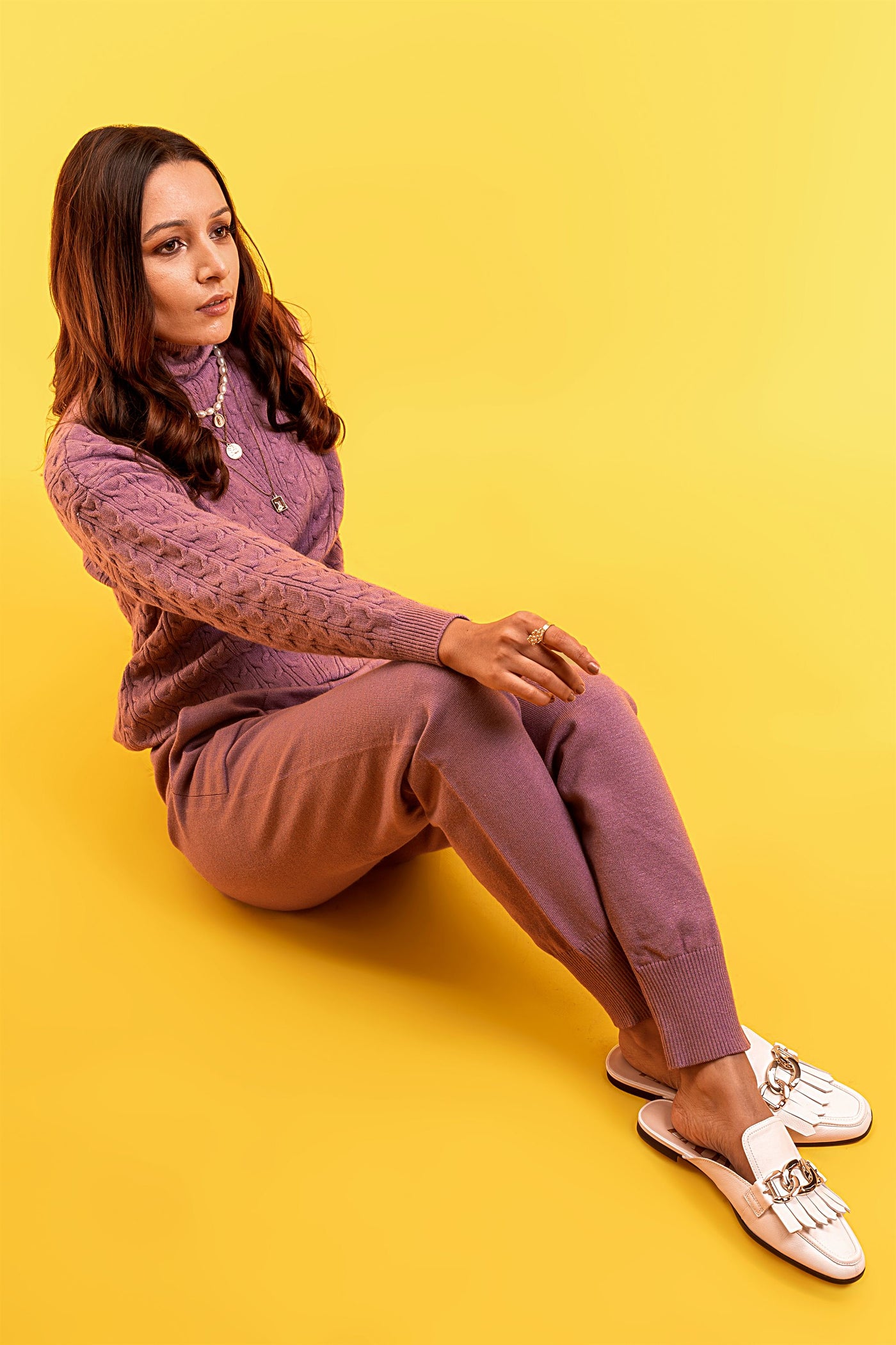 Cable Knit Cardigan & Pants Set