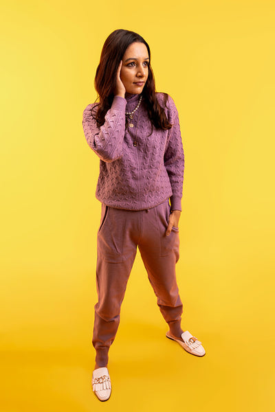 Cable Knit Cardigan & Pants Set