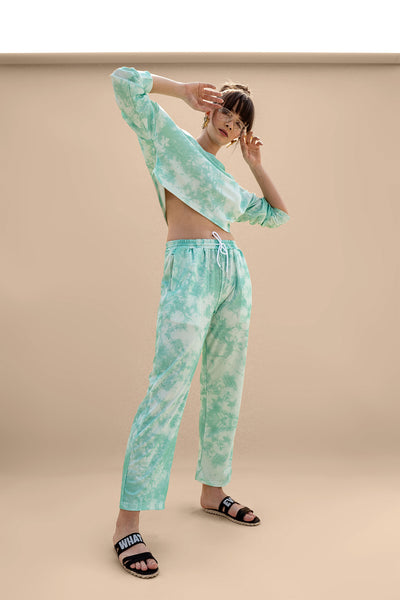 Crop Sweatshirt and Joggers Set