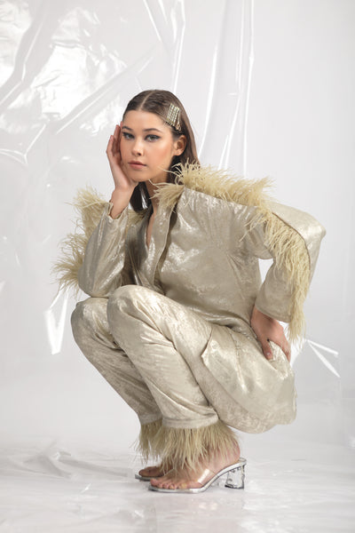 Leah- Golden Feather Pyjama Sets