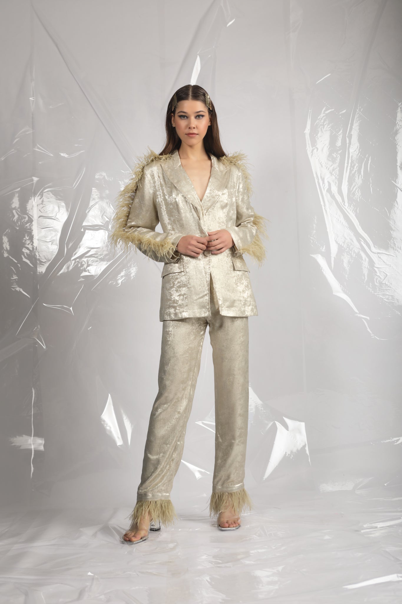 Leah- Golden Feather Pyjama Sets